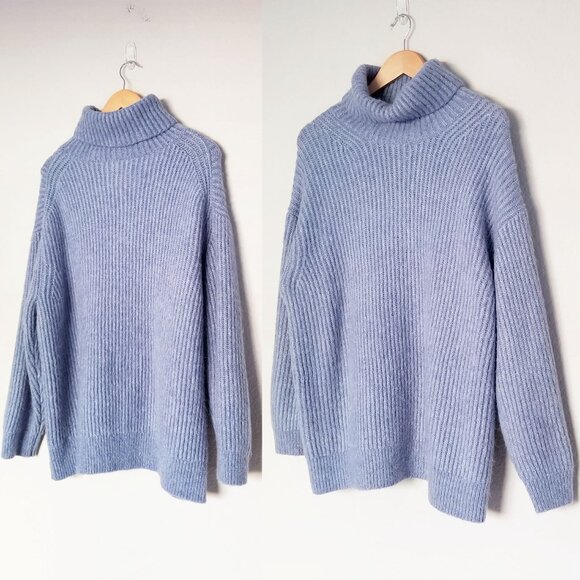 Lou & Grey Findley Chunky Ribbed Knit Turtleneck Oversized Sweater Alpaca S $90 - Picture 11 of 12